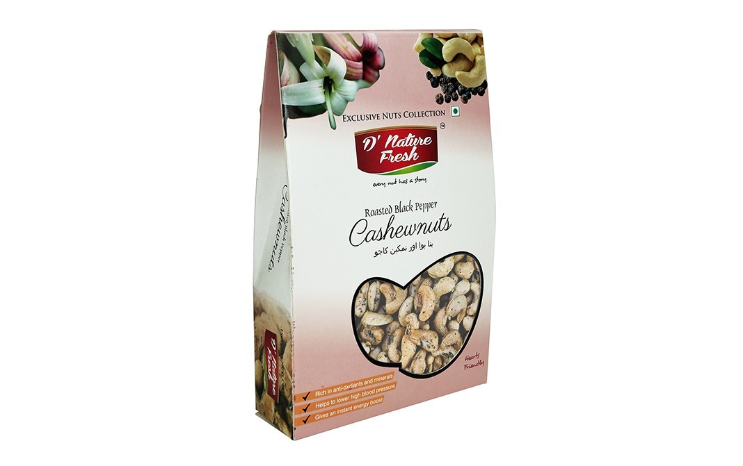 D'nature Fresh Roasted Black Pepper Cashewnuts   Box  250 grams